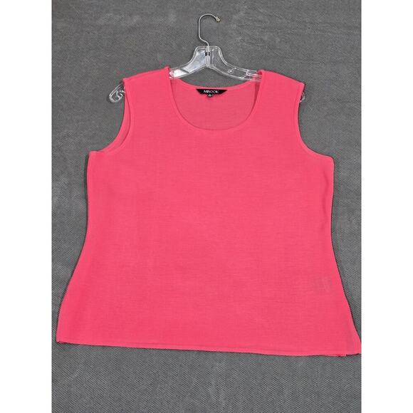 Misook Classic Knit Tank Top Shell Scoop Neck Tank Size Lp Bright Pink NWOT - Picture 1 of 4